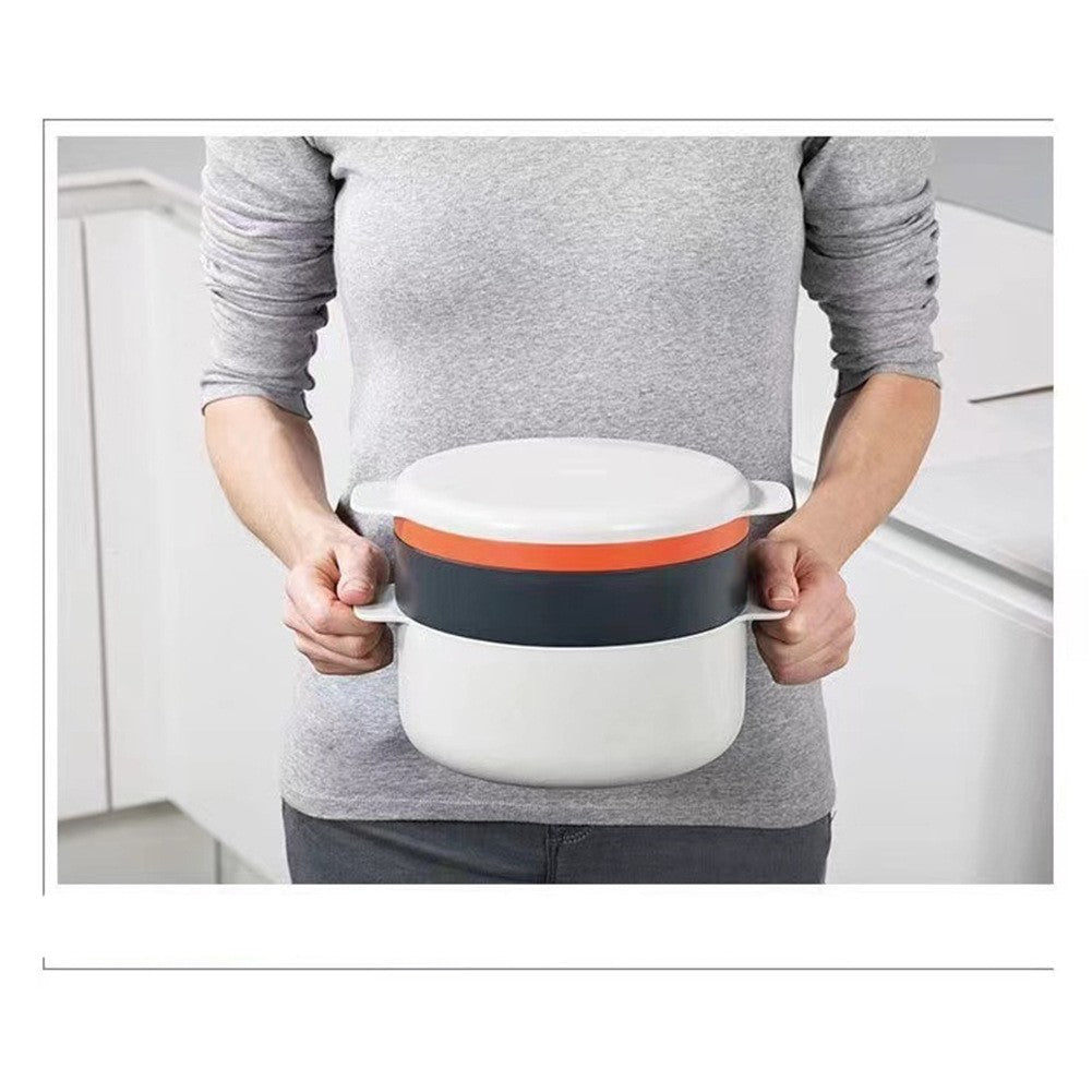 Microwave Steamer Container – Plastic Food Steaming Box for Vegetables & Rice