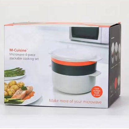 Microwave Steamer Container – Plastic Food Steaming Box for Vegetables & Rice