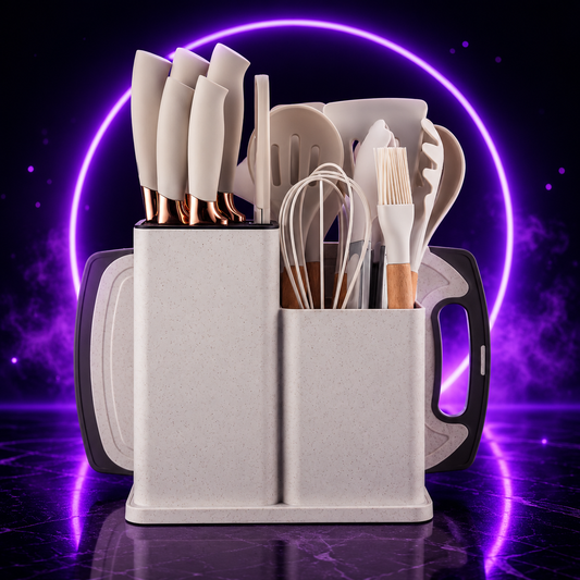 Non-Stick 19-Piece Kitchen Tool Set with Holder