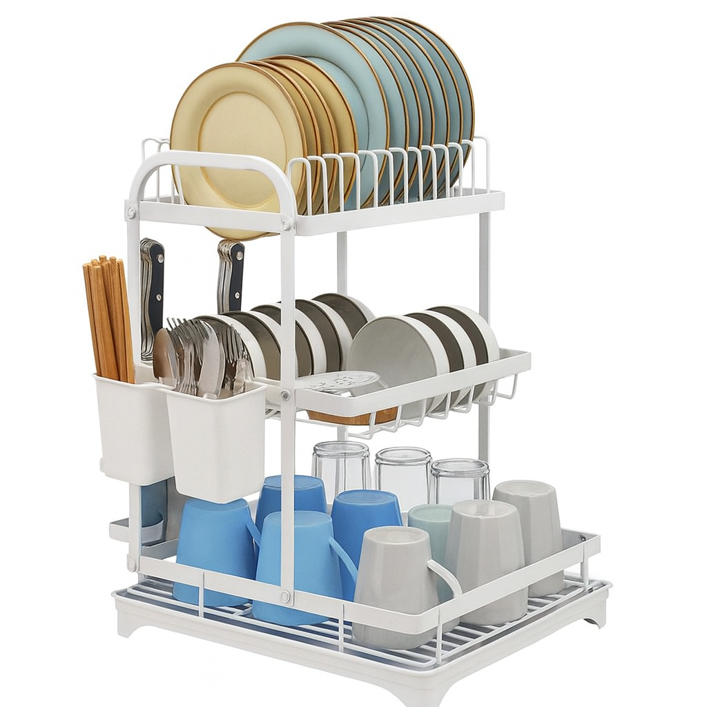 Small Kitchen Storage Dish Drying Rack for Plates & Bowls