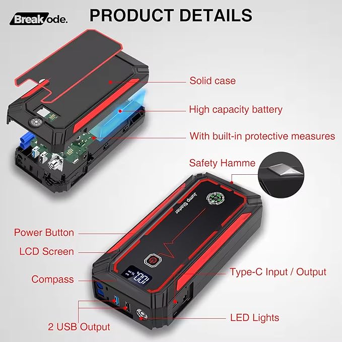 Car Jump Starter Power Pack – Emergency Battery Booster