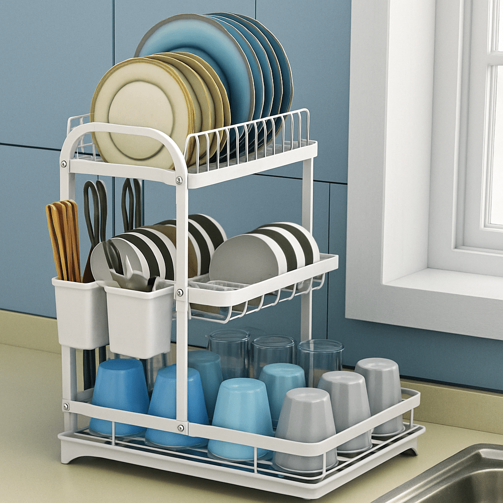 Small Kitchen Storage Dish Drying Rack for Plates & Bowls