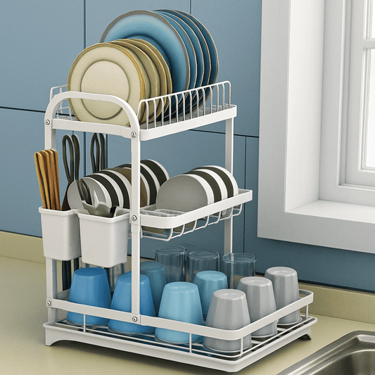 Small Kitchen Storage Dish Drying Rack for Plates & Bowls